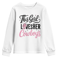 Funny Football Fan Gift Youth Sweatshirt This Girl Loves Her Cowboys - Wonder Print Shop