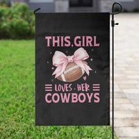 This Girl Loves Her Cowboys Garden Flag Pink Bow Football Fan Gift - Wonder Print Shop