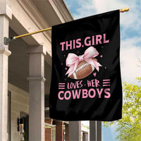 This Girl Loves Her Cowboys Garden Flag Pink Bow Football Fan Gift - Wonder Print Shop