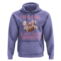 This Girl Loves Her Cowboys Hoodie Pink Bow Football Fan Gift - Wonder Print Shop