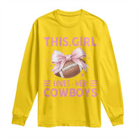This Girl Loves Her Cowboys Long Sleeve Shirt Pink Bow Football Fan Gift - Wonder Print Shop