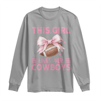 This Girl Loves Her Cowboys Long Sleeve Shirt Pink Bow Football Fan Gift - Wonder Print Shop
