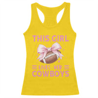 This Girl Loves Her Cowboys Racerback Tank Top Pink Bow Football Fan Gift - Wonder Print Shop