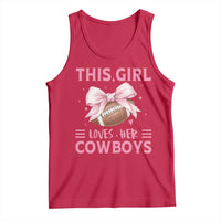 This Girl Loves Her Cowboys Tank Top Pink Bow Football Fan Gift - Wonder Print Shop