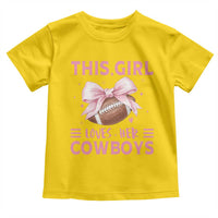 This Girl Loves Her Cowboys Toddler T Shirt Pink Bow Football Fan Gift - Wonder Print Shop