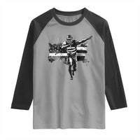 Patriotic Football Dab Raglan Shirt American Flag Sports Fan Gift - Wonder Print Shop