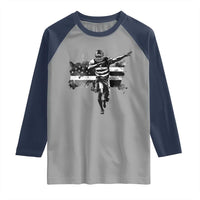 Patriotic Football Dab Raglan Shirt American Flag Sports Fan Gift - Wonder Print Shop