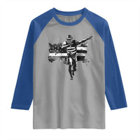 Patriotic Football Dab Raglan Shirt American Flag Sports Fan Gift - Wonder Print Shop