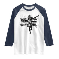 Patriotic Football Dab Raglan Shirt American Flag Sports Fan Gift - Wonder Print Shop