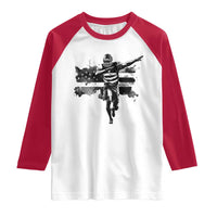 Patriotic Football Dab Raglan Shirt American Flag Sports Fan Gift - Wonder Print Shop