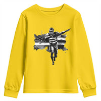 Patriotic Football Dab Youth Sweatshirt American Flag Sports Fan Gift - Wonder Print Shop