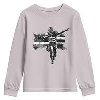 Patriotic Football Dab Youth Sweatshirt American Flag Sports Fan Gift - Wonder Print Shop