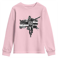 Patriotic Football Dab Youth Sweatshirt American Flag Sports Fan Gift - Wonder Print Shop