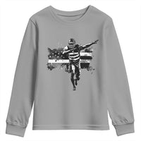 Patriotic Football Dab Youth Sweatshirt American Flag Sports Fan Gift - Wonder Print Shop
