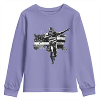 Patriotic Football Dab Youth Sweatshirt American Flag Sports Fan Gift - Wonder Print Shop