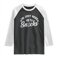 Funny Football Lover Raglan Shirt Im Just Here For The Snacks - Wonder Print Shop