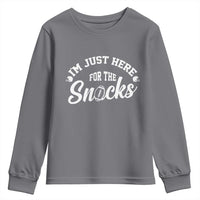 Funny Football Lover Youth Sweatshirt Im Just Here For The Snacks - Wonder Print Shop