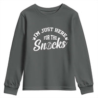 Funny Football Lover Youth Sweatshirt Im Just Here For The Snacks - Wonder Print Shop