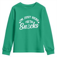 Funny Football Lover Youth Sweatshirt Im Just Here For The Snacks - Wonder Print Shop