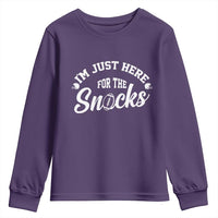 Funny Football Lover Youth Sweatshirt Im Just Here For The Snacks - Wonder Print Shop
