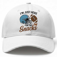 Im Just Here For The Snacks Baseball Cap Bow Football Lover