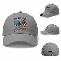 Im Just Here For The Snacks Baseball Cap Bow Football Lover