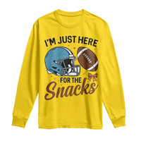 Im Just Here For The Snacks Long Sleeve Shirt Bow Football Lover - Wonder Print Shop