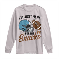 Im Just Here For The Snacks Long Sleeve Shirt Bow Football Lover - Wonder Print Shop