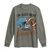 Im Just Here For The Snacks Long Sleeve Shirt Bow Football Lover - Wonder Print Shop