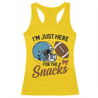 Im Just Here For The Snacks Racerback Tank Top Bow Football Lover - Wonder Print Shop