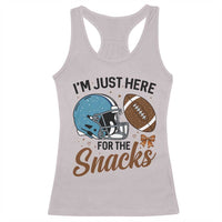 Im Just Here For The Snacks Racerback Tank Top Bow Football Lover - Wonder Print Shop