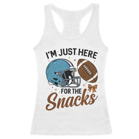 Im Just Here For The Snacks Racerback Tank Top Bow Football Lover - Wonder Print Shop