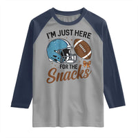 Im Just Here For The Snacks Raglan Shirt Bow Football Lover - Wonder Print Shop
