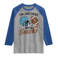 Im Just Here For The Snacks Raglan Shirt Bow Football Lover - Wonder Print Shop