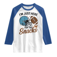 Im Just Here For The Snacks Raglan Shirt Bow Football Lover - Wonder Print Shop