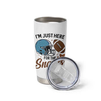 Im Just Here For The Snacks Tumbler Cup Bow Football Lover - Wonder Print Shop