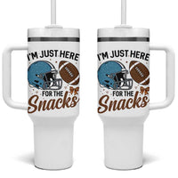 Im Just Here For The Snacks Tumbler With Handle Bow Football Lover - Wonder Print Shop