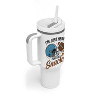Im Just Here For The Snacks Tumbler With Handle Bow Football Lover - Wonder Print Shop