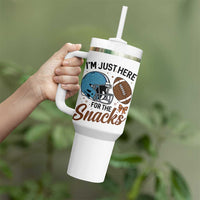 Im Just Here For The Snacks Tumbler With Handle Bow Football Lover - Wonder Print Shop