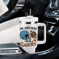 Im Just Here For The Snacks Tumbler With Handle Bow Football Lover - Wonder Print Shop