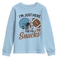 Im Just Here For The Snacks Youth Sweatshirt Bow Football Lover - Wonder Print Shop