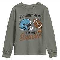 Im Just Here For The Snacks Youth Sweatshirt Bow Football Lover - Wonder Print Shop