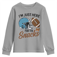 Im Just Here For The Snacks Youth Sweatshirt Bow Football Lover - Wonder Print Shop