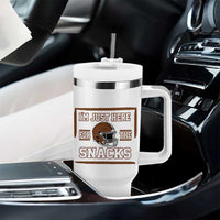 Im Just Here For The Snacks Tumbler With Handle Football Fan Gift - Wonder Print Shop