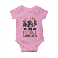 School Is Important But Football Is Importanter Baby Onesie Funny Sports Fan Gift - Wonder Print Shop