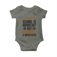 School Is Important But Football Is Importanter Baby Onesie Funny Sports Fan Gift - Wonder Print Shop