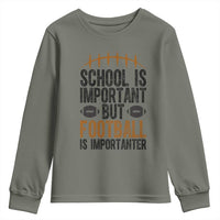 School Is Important But Football Is Importanter Youth Sweatshirt Funny Sports Fan Gift - Wonder Print Shop