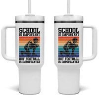 Student Football Fan Tumbler With Handle Funny Importanter Quote Gift - Wonder Print Shop