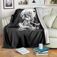 Bigfoot Playing Ice Hockey Throw Blanket Funny Cryptid Sports Gift - Wonder Print Shop