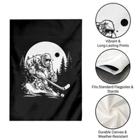 Bigfoot Playing Ice Hockey Garden Flag Funny Cryptid Sports Gift - Wonder Print Shop